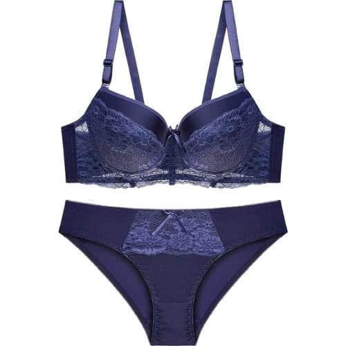 CYNTHRA Bras Women Sexy Hot Lace Adjustable Thin Push Up Gathered Plus Large Size Breathable Soft Ladeis Lingerie Set Underwear