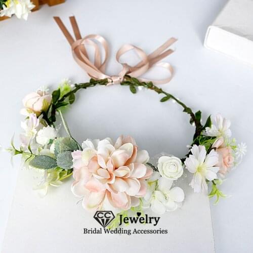 CC Wreath Wedding Hair Accessories for Women Bridal Crowns Engagement Jewelry Romantic Headdress Wreath Seaside Garlands 58427