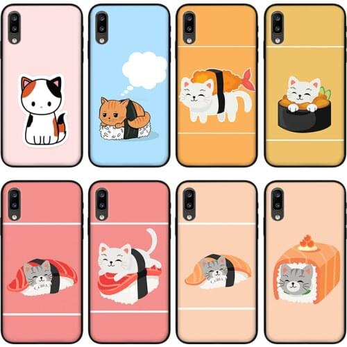 Japanese cat sushi phone case Xiaomi mi 9 lite redmi K30 K40 7A 8A 9A 9C Silicone case for Redmi Note 9s 8T 7 8 9 5 Pro