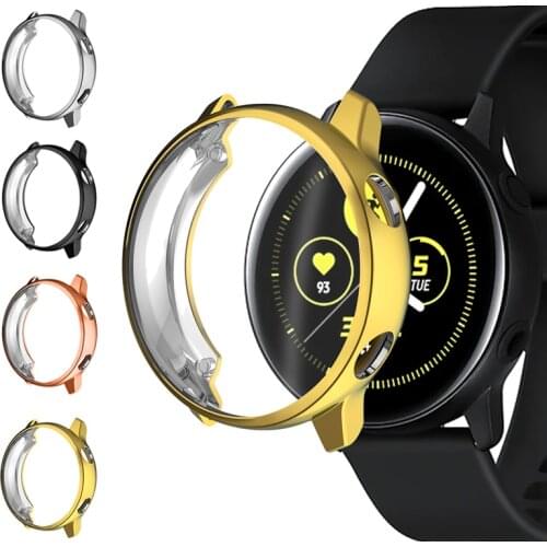 Electroplate TPU Bumper for Samsung Galaxy Watch Active 2 Smart watch Case for Active2 40mm 44mm Light Thin Cover Accessories