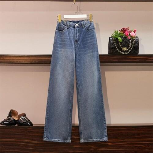 Jeans Women Baggy Full Length Casual Blue Wide Leg All-match Spring 2021 Popular Mujer Stylish Denim Trousers Teenagers