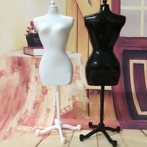 HOT SALE 1X Babys Girls Fantasy Doll Display Gown Dress Form Clothes Mannequin Model Stand Rack Holder Black White