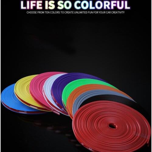 Hot8M/ Roll New Styling IPA Rimblades Car Vehicle Color Wheel Rims Protectors Decor Strip Tire Guard Line Rubber Moulding Trim