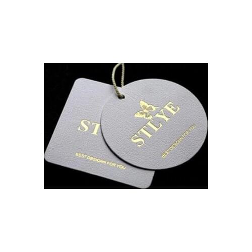 Cardboard garment labels swing tags with ribbon