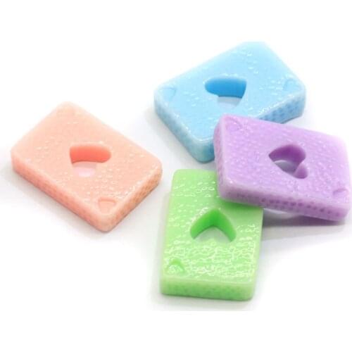Colorful Heart Poker Resin Decoration Craft Flat Back Cabochon Scrapbooking Phone Decor Embellishments DIY Accessorie