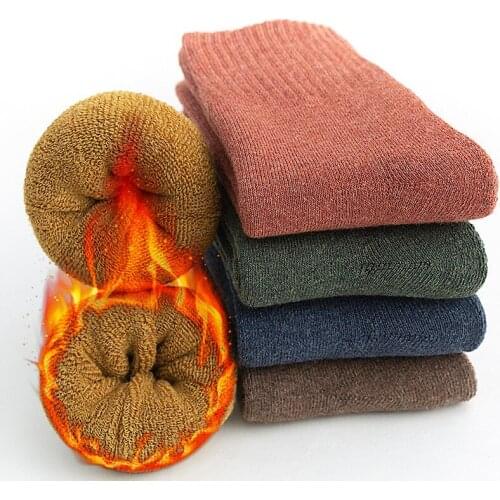 LUCKY ZONE Solid Color Socks Women and Man Winter Thickened Warm Terry Socks Ladies Tube Socks Floor Socks Wool Towel Socks CBC