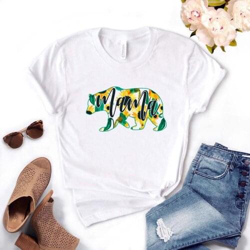 Mama bear Sunflower Print Women Tshirts Cotton Casual Funny t Shirt For Lady Top Tee Hipster Drop Ship NA-515