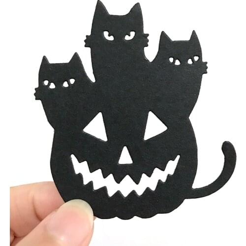 Halloween Cat Pumpkin Metal Cutting Dies for DIY Scrapbooking Album Paper Cards Decorative Crafts Embossing Die Cuts