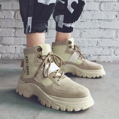 2019 Autumn New Fashion Casual High Help Boots Mens Leather Tooling Boots Mens Wild Desert Boots 452