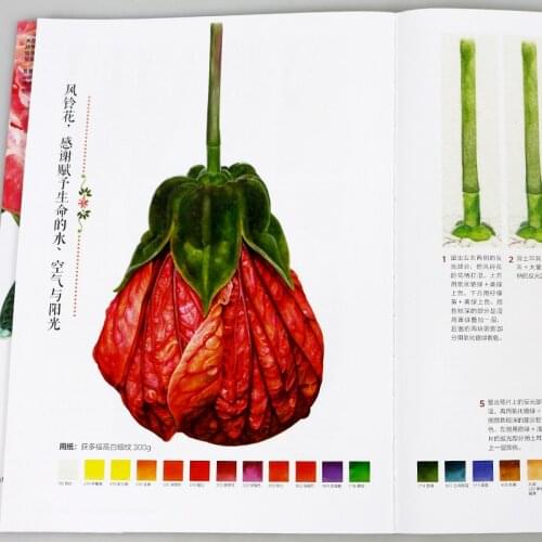 New 21style Flowers plants book Grundkurs Aquarellmalerei Watercolor painting tutorial art drawing books for Adults