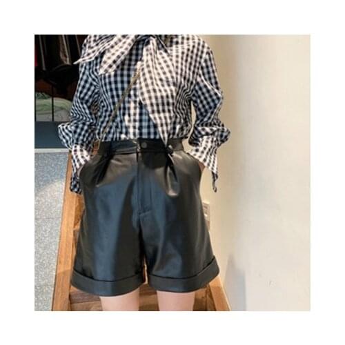 New Fashion Genuine Real Sheep Leather Shorts G2