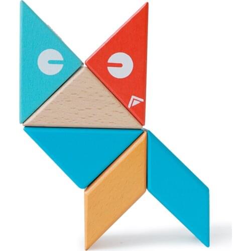 Preschool Educational Toys Magnetic Wooden Blocks 6 Pieces /Set DIY Toddlers Intelligence Educational Toys Best Gifts for Kids