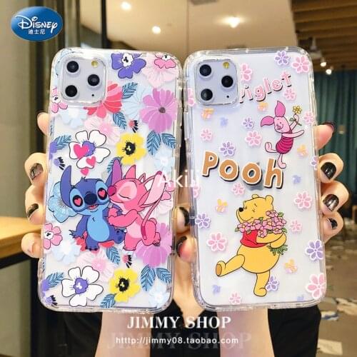 DISNEY Winnie the Pooh Silicone Case for IPhone 11 12Pro Xs Max iPhone SE 2020 6 7 8 Plus Official Liquid Silicon 360 Full Cover