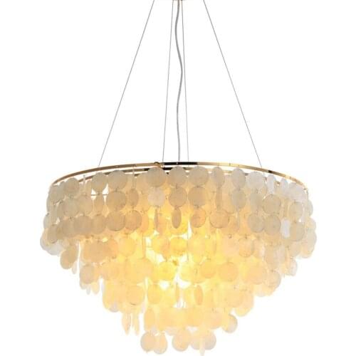 Nordic White Shells Dining Room Pendant Light Modern Balcony Pendant Lamp Romantic Bedroom Hallway Pendant Light