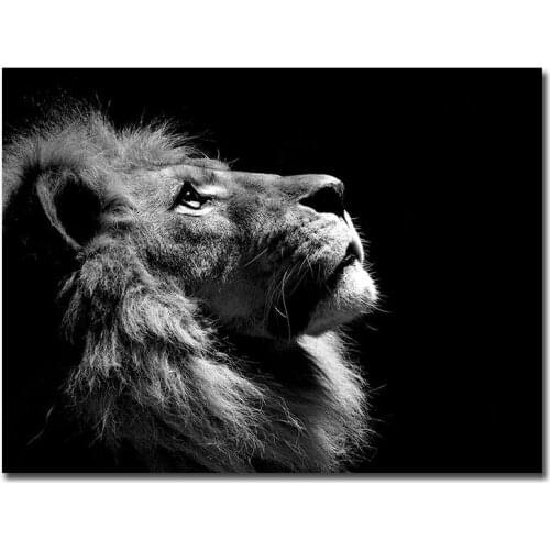 Modern Black Lion Canvas Poster Prints Printed Canvas Animal Painting,Home Decor Wall Art Painting,Dropshipping Canvas Prints
