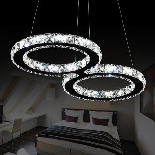 Modern LED Crystal Ceiling Light Ring Mounted Ceiling Lamp LED Stainless Steel Mounted Ceiling Luatre Lamp for Home Decoration