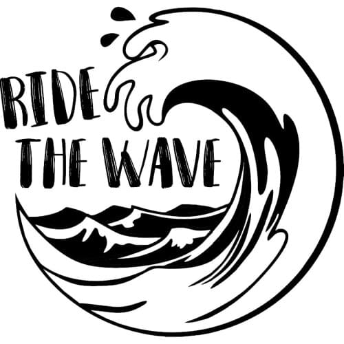 Ride The Wave Decal Art Vinyl Car Rear Window Stickers Cool Decor White Pattern Modern Decoration L161