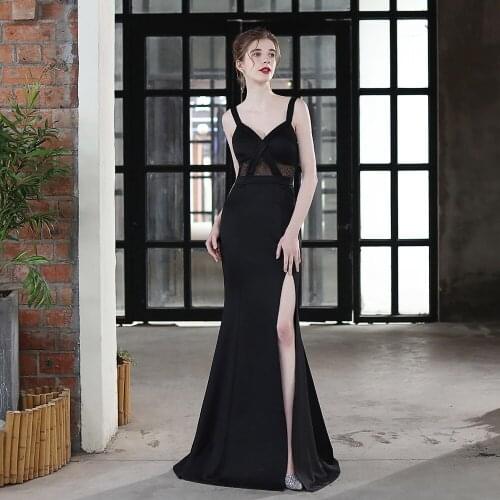 LYABKA Sweetheart Side Split Evening Dress Long Dress Party Bodycon Maxi Dress Black Mermaid Evening Dresses Robe De Soiree