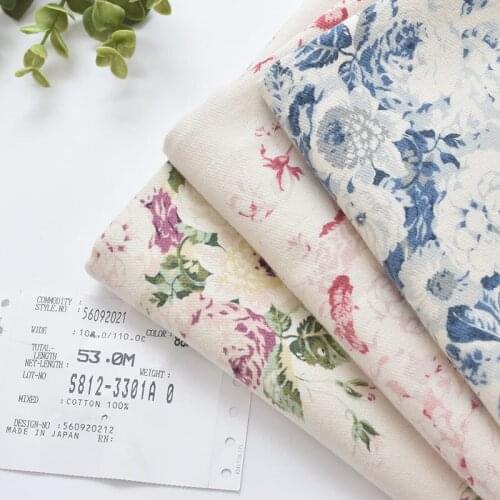 1meter 100% cotton printing Frosted flower fabric for Childrens skirt dress DIY Summer clothes bag handwork fabric art XMT