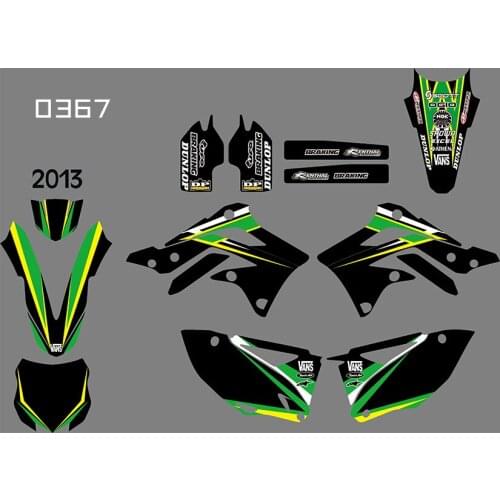 0367 motorcycle Team Graphic & Backgrounds Decal Stiker Kits for Kawasaki KXF450 2013