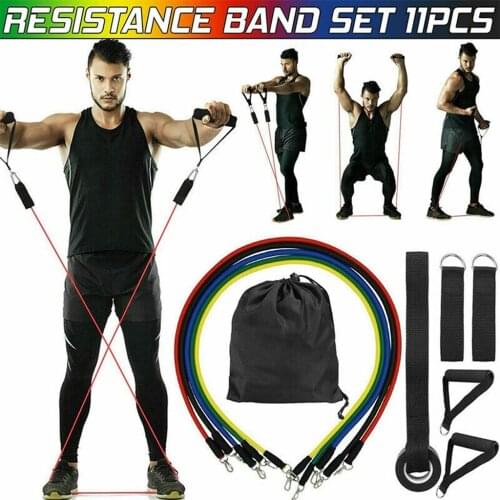 11x 10-30LBS Indoor Resistance Band Set Workouts Physical