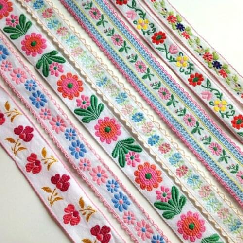 3YARD 0.7~1.5 Inch 18MM~35MM Flower Jacquard Ribbon Handmade Lace