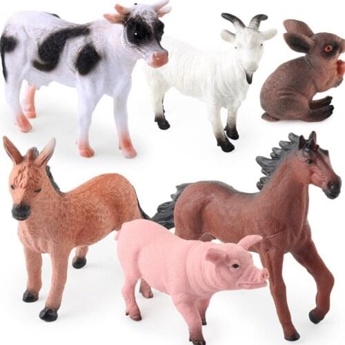 4pcs/set Big Size Hollow Stuffing Animal Model Action Figure Farm Animal Action Figures Collection PVC Children Cognitive Toys