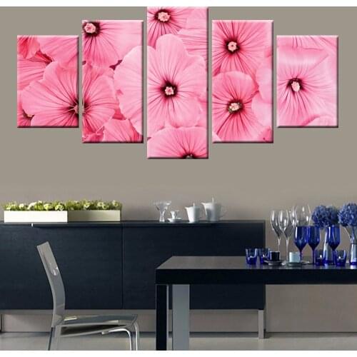 5 Hd Pink Morning Glory Landscape Canvas Wall Art Home Decoration Living Room