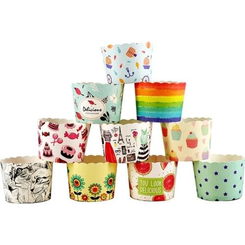 50pcs Cute Cartoon Animal Unicorn Muffin Cupcake Paper Cups Wedding Kids Birthday Party Cake Baking Moulds 6x5x4.5cm