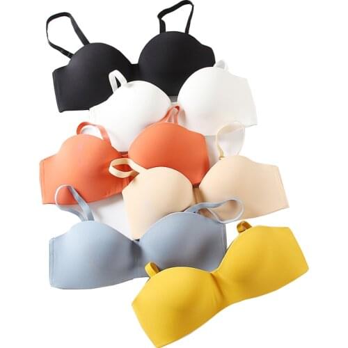 6 Color Seamless Women Bra Comfort Breathable Wire Free Strapless Girls Bras Sexy Lingerie Invisible Backless Female Underwear