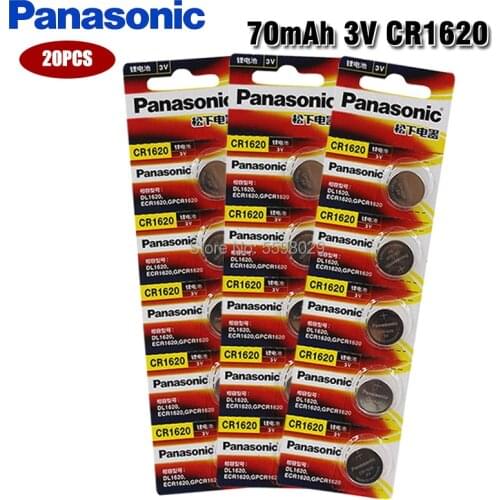 20PCS Original PANASONIC CR1620 Button Cell Battery 3V Lithium Batteries for Watch Toys Computer Calculator Control CR 1620