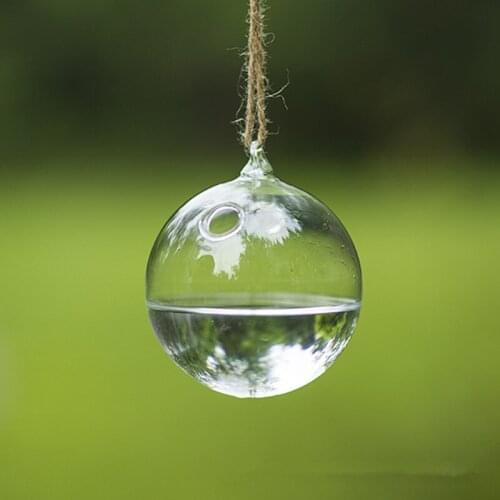 Free Shipping 2pcs/pack Diameter=12cm Transparent Glass Terrarium Vase Home Decoration Wedding Hanging Prop