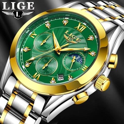 LIGE Top Brand Luxury Fashion Diver Watch Men 30ATM Waterproof Date Clock Sport Watches Mens Quartz Wristwatch Relogio Masculino