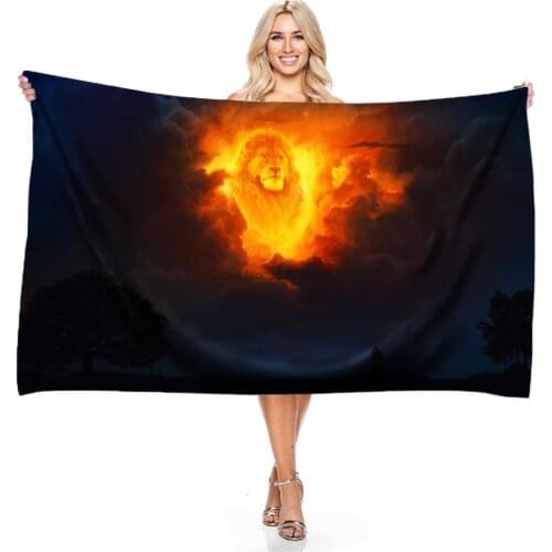 Black The Lion King Printed Beach Towel Bath Towels for Adult Childrens Gifts Women Girls Summer Seaside Vacation Shawl Blanket