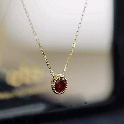 Designers unique creative silver inlaid garnet necklace pendant Chinese style retro compact charm ladies brand silver jewelry