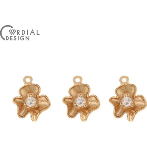 Cordial Design 100Pcs 11*14MM Jewelry Findings & Components/Earrings Making/CZ Charms/Jewelry Accessories/Hand Made/DIY Pendant