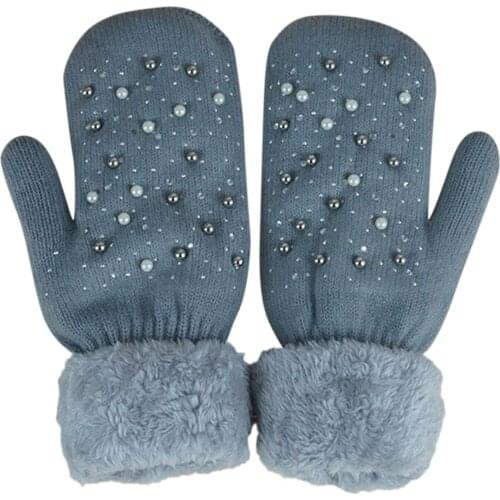 Cotton Gloves Womens Winter Keep Warm Cashmere Lovely Printing Weave Knitted Flip Gloves Mittens Tactical Gloves Rękawiczki