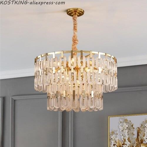 New design crystal chandelier is a luxurious golden LED chandelier for living room decoration