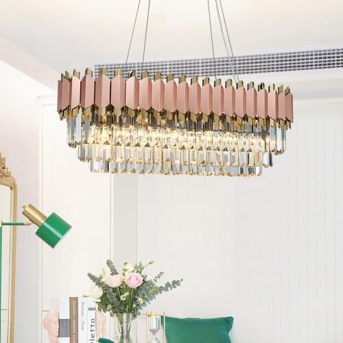Crystal Chandelier Luxury Modern Gold Round Led Lighting Fixtures for Dining Room Home Interior