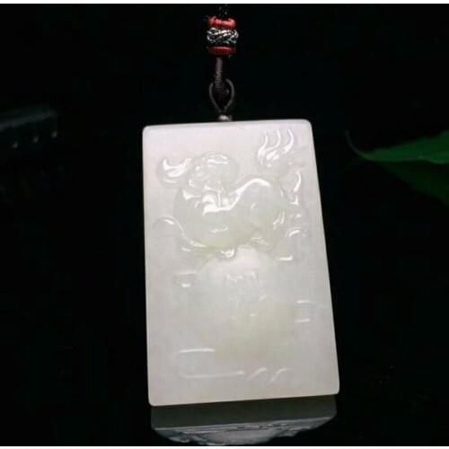 Exquisite Hetian jade pendant h15