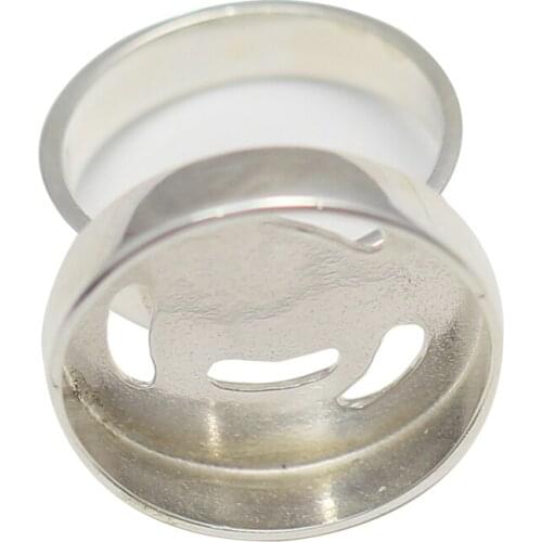 Beadsnice Classics 925 Sterling Silver Finger Ring Flat Base Jewelry Finding Fit 16.5 mm Settings Tray Round DIY Making