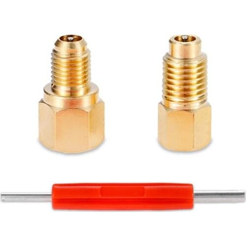 GTBL R12 R22 to R134A Adapter Kit, Adapter 1/4Inch Internal Thread x 1/2Inch Acme Internal Thread, with 1 Spool Remover