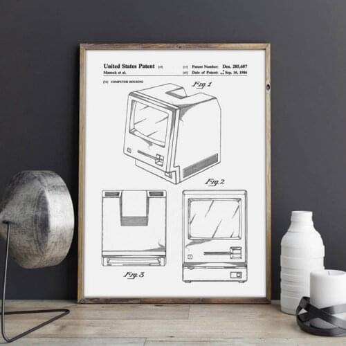 Apple Computer posters,Macintosh PC patent, Technology wall art,Geek decor,vintage print,blueprint,gift idea, wall Decorations