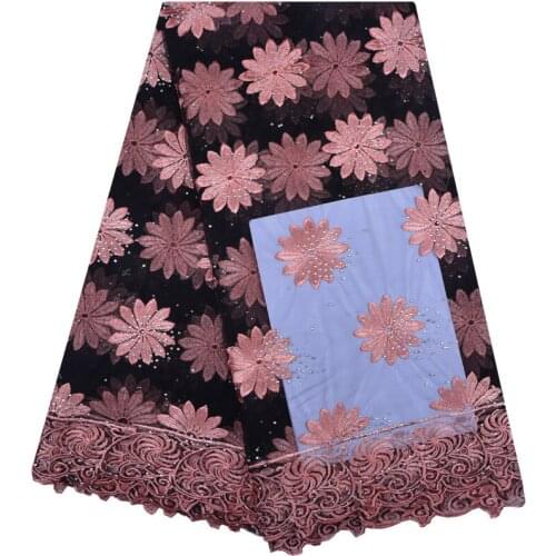 Beautiful Lace Fabric 2018 Fashion African Lace Fabric Tulle With Plenty Stones African French Lace Fabric High Quality 1252