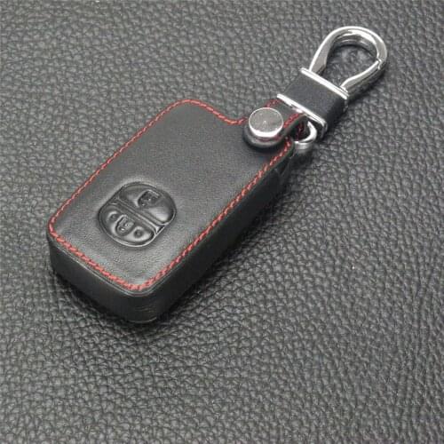 Kutery 10pcs 2 Buttons Leather Remote Car Cover For Toyota Land Cruiser Camry Highlander Crown Keychain key Accessories