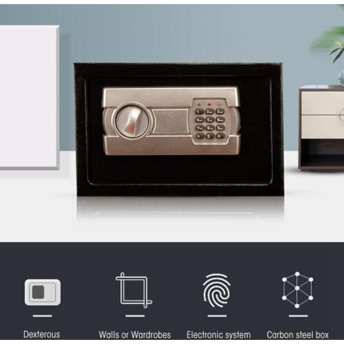 Mini Security Password Safety Box Small Household Steel Safes Money Bank Safurance Luxury Electronic Alarm Safety Box