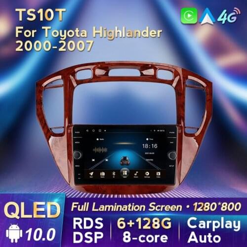 MLOVELIN QLED Screen Suitable for Toyota Highlander 2000-2007 car multimedia player 2din built-in carplay Android auto Android10
