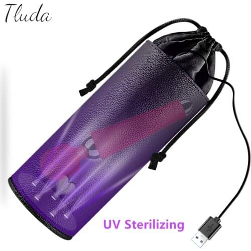 Soft Portable 99% UV Sterilizing Storage Bag for Vibrator Dildo Clitoris Stimulator Adult Sex Toys Sealable PU Big Space Box