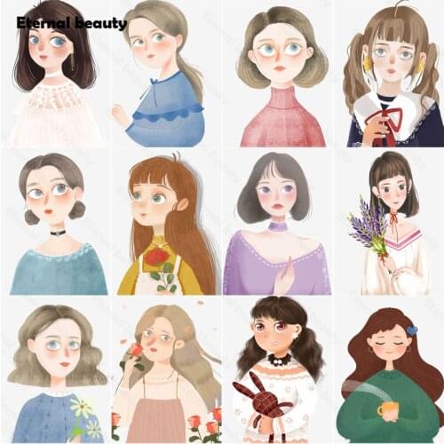 5D Diamond Painting Kit Girl Illustration Cross Stitch Kits Portrait Diamond Mosaic Full Diamond Embroidery Handmade Home Decor