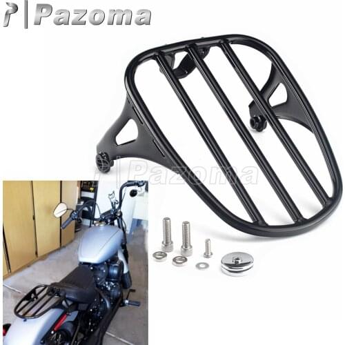 Motorcycle Solo Seat Rack Rear Flat Steel Luggage Support Shelf Carrier for Harley Softail Slim FLSL Street Bob FXBB 2018-2021